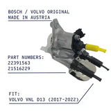 Original Volvo D13 DEF Dosing Unit Dosage Valve BOSCH Part Numbers 22391563 21575532 Volvo VNL D13