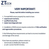 ZTech NOx Sensor Freightliner Cascadia installation instructions